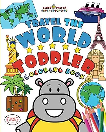 Elmer Smiles viaja por el mundo: libro para colorear para niños pequeños