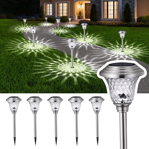 BEAU JARDIN 8 Pièces Lampes Solaires Exterieures Jardin Lumiere avec Changement de Couleur et Lumière Solaire Extérieure Blanche Chaude Inoxydable Lampe...
