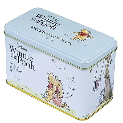 الشاي الإنجليزي الجديد Winnie the Pooh Tea Caddy with 40 English Breakfast Teabags، Tigger، Piglet & Eeyore