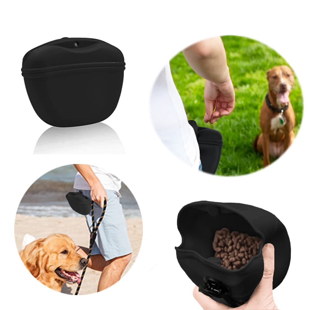 2 Piezas Bolsa Adiestramiento Perros Porta Chuches para Perros Bolsa para Golosinas para Perros para Perros de Silicona Bolsa Contenedor de Comida Portátil Bolsa Premios Perro