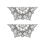 SOPOTUTU 2 Stück Mandala Wandtattoo Selbstklebender Schwarzer PVC Fensteraufkleber Ablösbar ohne Rückstände Dekorativ für Wohnzimmer und Kinderzimmer