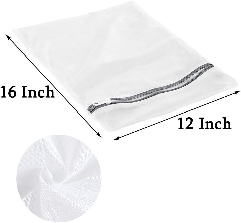 8 Pack Laundry Mesh Bags,16 x 12 Inch Zipper Mesh Laundry Bag for Washing Machine,Travel Laundry Bags for Stocking,Underwear,Bra and Lingerie