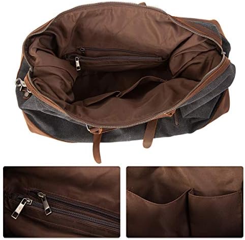 ORIENTAL GLORY Overnight Weekender Bag for Men Canvas Carry On Travel Duffel Bag (black) 7 ORIENTAL GLORY Overnight Weekender Bag for Men Canvas Carry On Travel Duffel Bag (black)