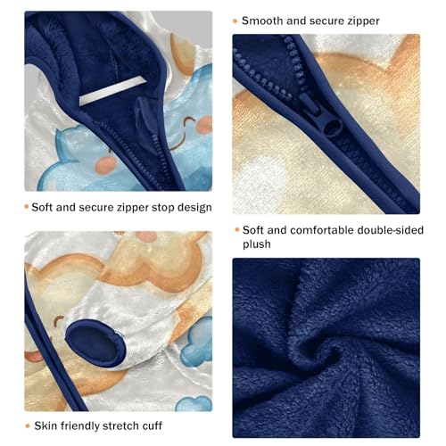 Colorful Cloud Girls Fleece Jacket Girls Fall Jacket Girls Zip Up Hoodie Girls Sherpa Jacket 2-10T3