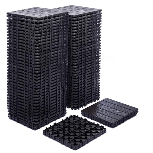 68 Pcs Interlocking Deck Tile (11.42"x11.42"), 61.60 Sq.Ft Deck F...