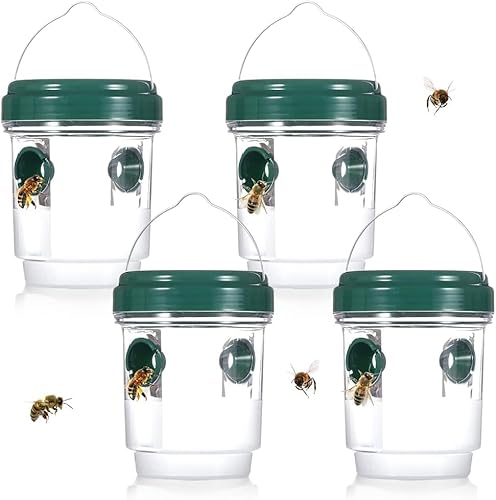 Piege Frelon Asiatique,Piege A Guepes Et Frelons Exterieur À Suspendre,Kit Piege A Frelon pour Bouteille Plastique Interieur,Cadeaux pour la fête des Abeilles (Vert)