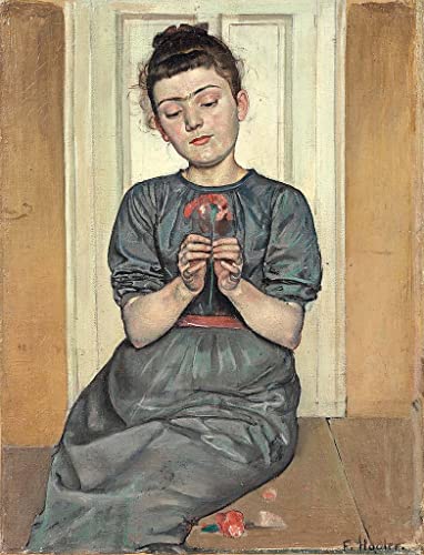 Tableau Fille à l'œillet Ferdinand Hodler pour habiller un mur vide
