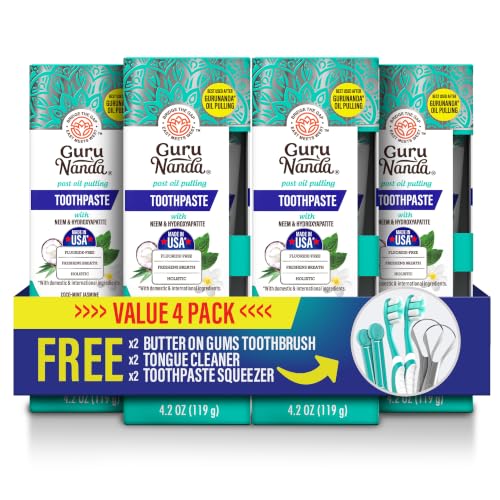 GuruNanda 4-Pack Hydroxyapatite Toothpaste