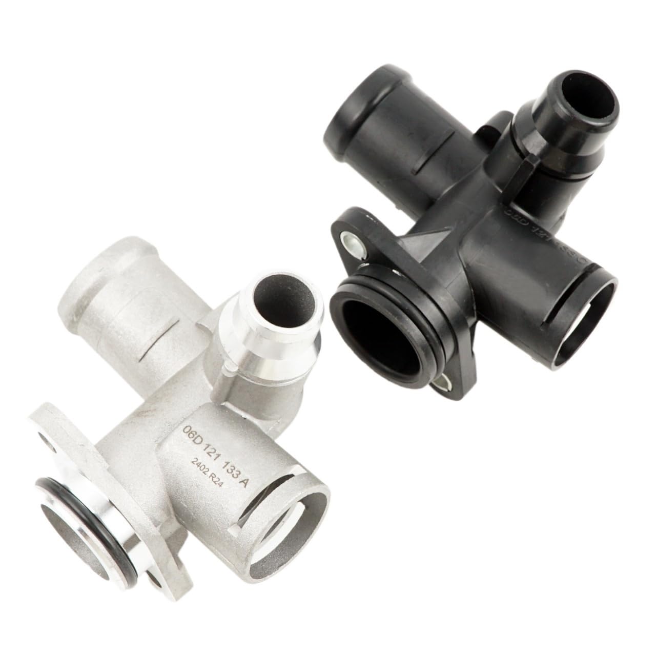 Brida De Salida Agua del Conector La Manguera Refrigerante Radiador Refrigeración Motor Aluminio | 06D121132C for Audi A4 A6 S4 S6 2.0TSI(Aluminium 1PCS)