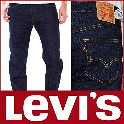 Image of Levi's 501 Big & Tall Original Shrink To Fit Jeans, Men's, Gray, 38W X 34L, Rinse Wash (0115), W34 / L32
