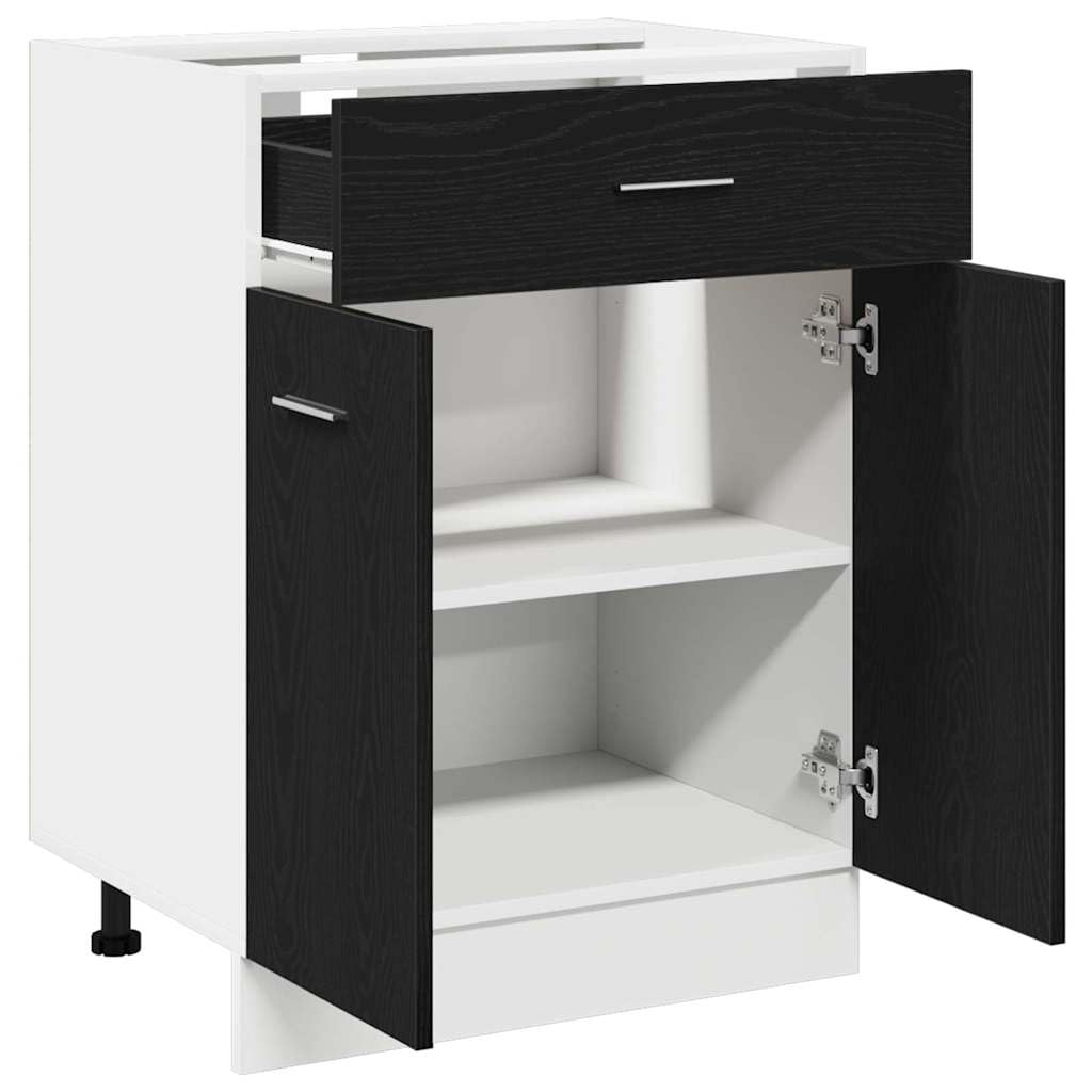 vidaXL Mueble Colgante con cajón Roble Negro 60 x 46 x 81,5 cm, Amplio Espacio, Muebles de Cocina Modernos, Utilidad Duradera, diseño Rectangular, soluciones Inteligentes para organización
