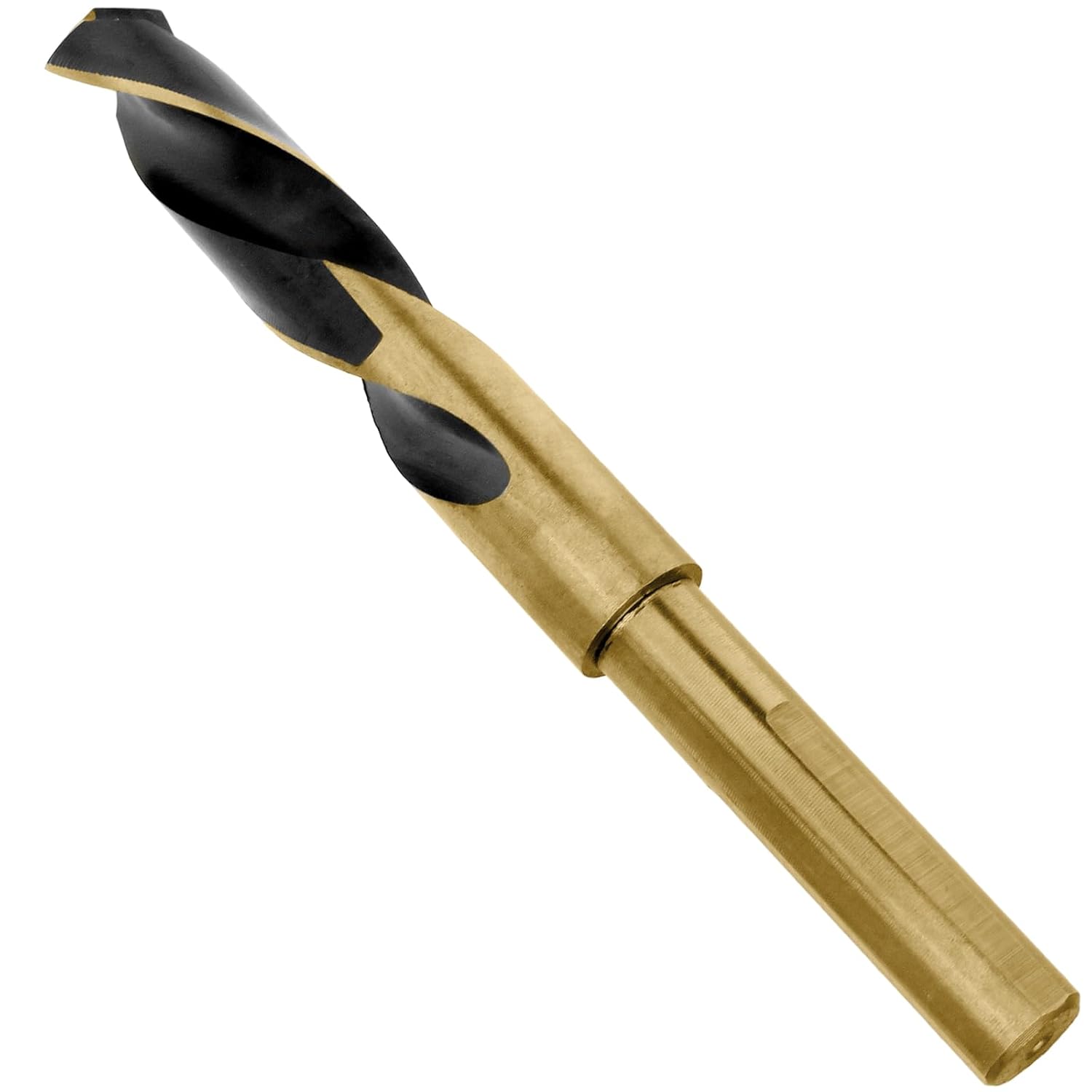 5/8" Diameter High Speed Steel Drill Bits M35 Cobalt Gold and Black Twist Drill Bit with 1/2" Reduced Shank for Stainless Steel, Metal, Wood