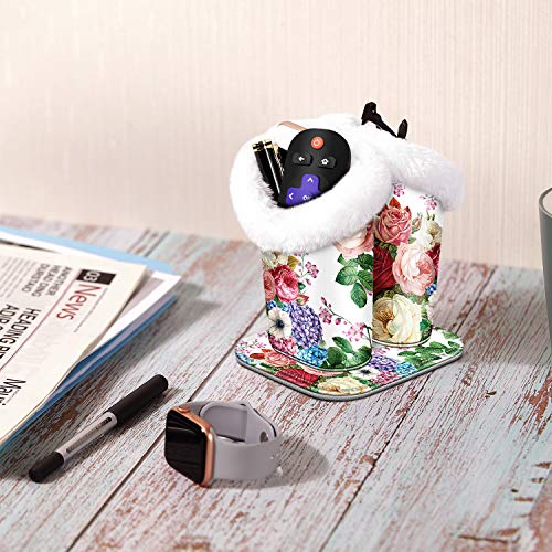 Image of FINTIE Plush Lined Double Eyeglasses Holder with Magnetic Base, Glasses Stand Case Organizer for Desk, Nightstand, Office