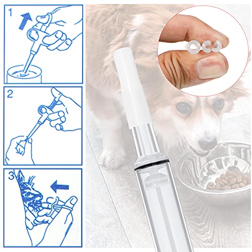 2 Pieces Pet Pill Tablet Syringe With Safety Soft Tip Small Animal Pill Shooter Pet Pill Feeding Dispenser Reusable Pet Pill Feeder Pet Piller Gun Tool Kit For Cats Dogs Birds, White #TOP5