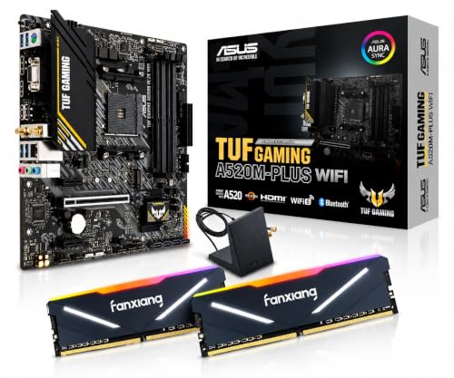 Pro Tech Solutions AM4 Gaming Bundle - ASUS TUF A520M-PLUS WiFi + Fanxiang 16GB DDR4 3200MT/s RGB RAM (2x8GB), AM4 Upgrade Combo, 2 Year Warranty - Returns Not Accepted with Missing Components