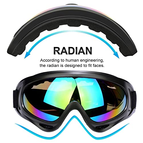 KUYT 2 occhiali da sci, snowboard, protezione UV, occhiali da motocross, compatibili con casco, anti-appannamento, occhiali da sci per sci, moto, ciclismo, pattinaggio, unisex - Image 6