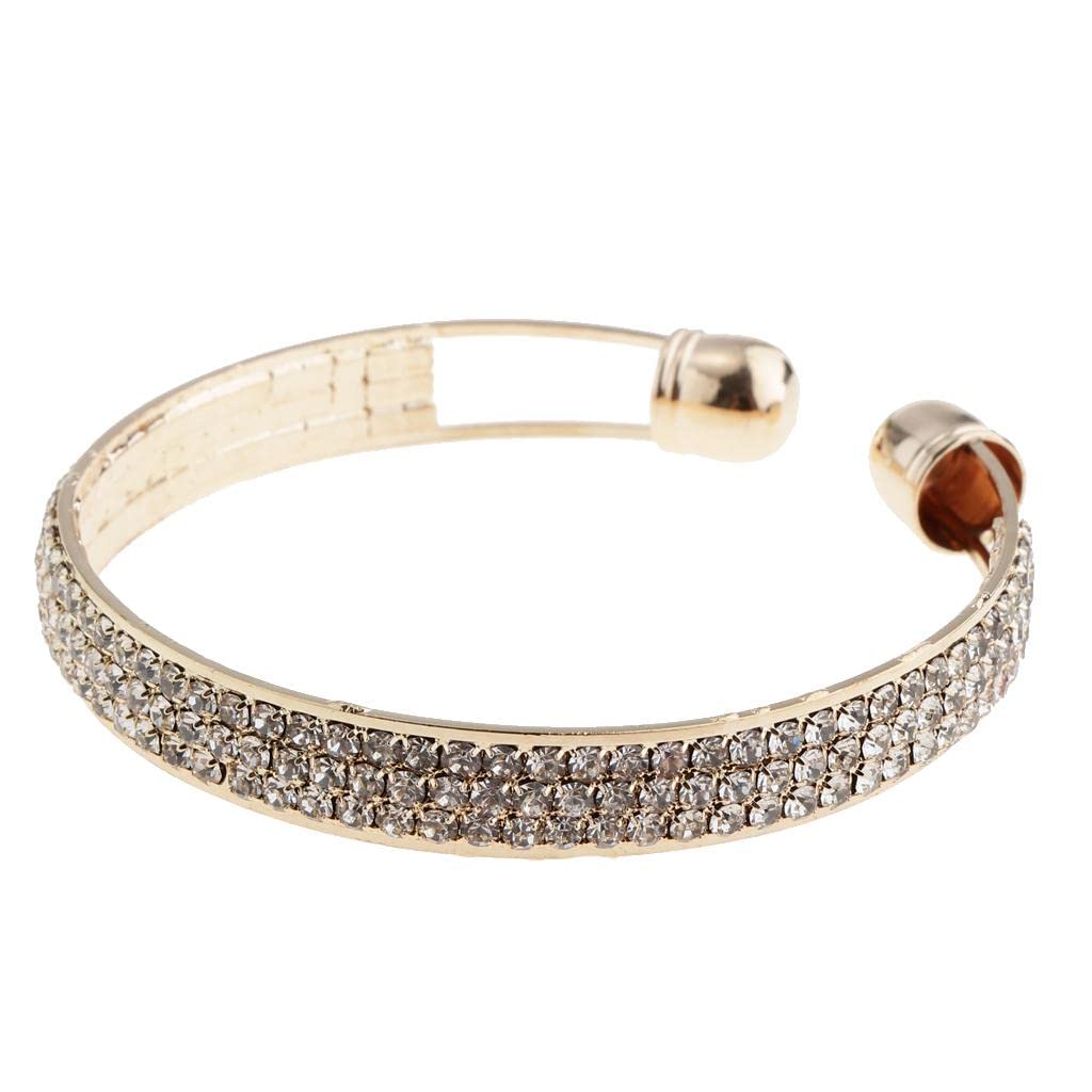 Trendy Retail Chic Scale Ruler Open Ice-Out Rhinestone Bangle Bracelet Xmas Gifts Golden