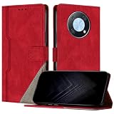 Netany Custodia Compatibile con Huawei Nova Y90 / Enjoy 50 Pro,custodia magnetica in pelle PU con [Slot Cart] [Supporto Stand] [Magnetica] (Rosso)
