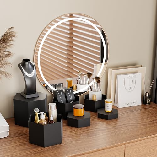 Présentoir hexagonal en métal lot de 6 pour buffet et vitrine - 5