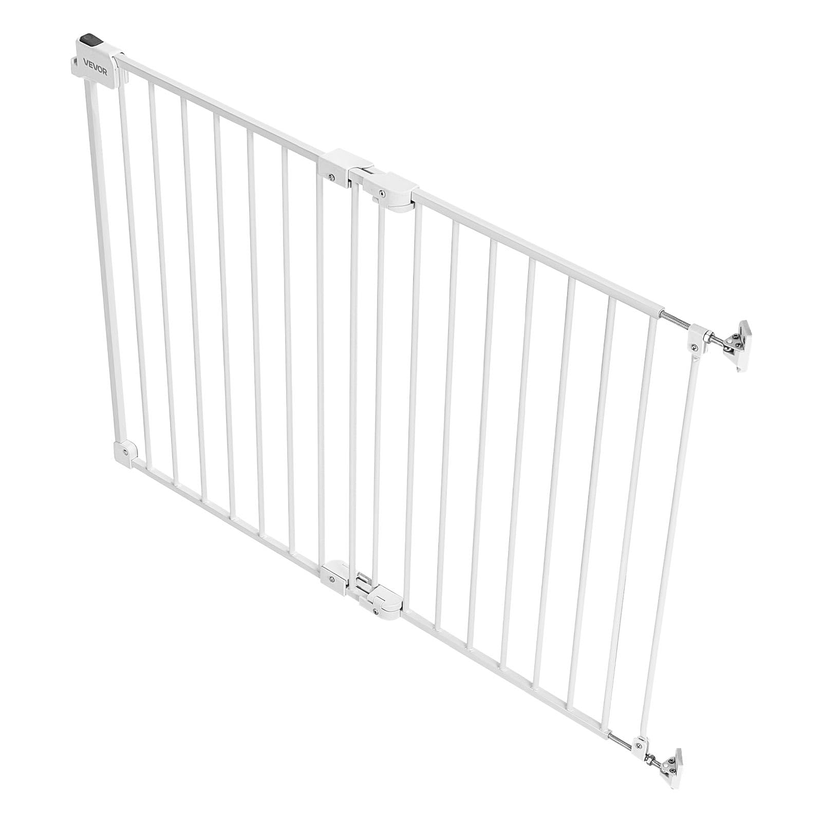 VEVOR Treppenschutzgitter 670–1080 mm Verstellbare Breite, 715 mm Hohes Türschutzgitter, Kindergitter mit Bohrset (ohne Bodenstange), Kinderschutzgitter für Treppen, Türrahmen & Wohnräume, Weiß