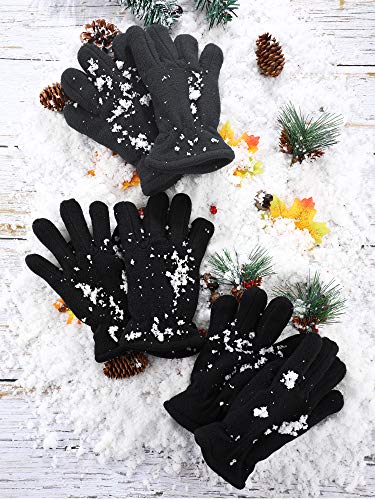 SATINIOR 3 Pairs Kids Fleece Winter Gloves Warm Full Fingers Gloves for Boys Girls Snow Outdoors Activities Supplies4
