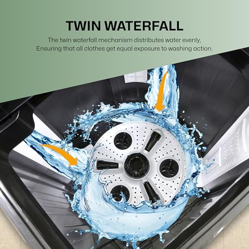 Image of VW 9.5 kg 5 Star Wash Mate Semi Automatic Top Load Washing Machine WashMate0095G (Black)