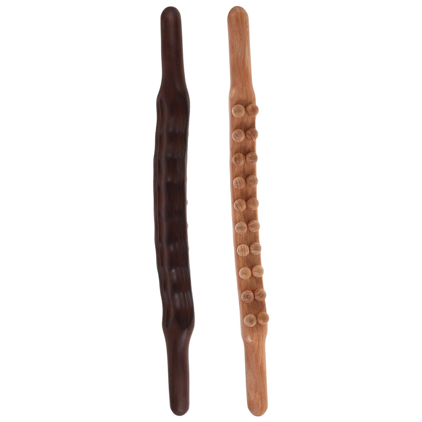 2 Piezas Varilla de Masaje Gua Sha con Dos de 20 Bolas de Madera