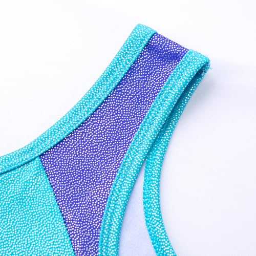 Image of HOZIY Leotards for Girls Gymnastics Kids Children Biketard Snowflake Ribbon Blue Purple Hot Pink Sparkle