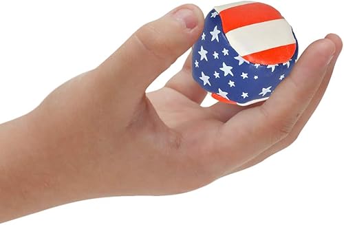 Miniatura 4 de ArtCreativity Juego de 3 pelotas patrióticas de malabarismo para principiantes, juego de 3, pelotas de malabarismo con la bandera estadounidense,