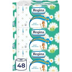 Regina Camomile Toilet Paper 3-Ply Pack of 3 x Pack of 16 3 x 16 individual packs 150 sheets per roll gentle and reliable with a touch of chamomile FSC certified paper