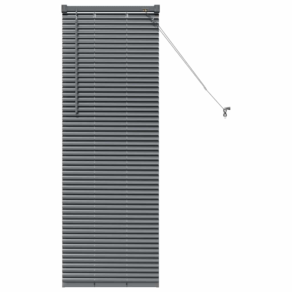 Vidaxl Dark Grey Venetian Blinds Manual 130 X 50 Cm Aluminium, Modern Rectangular Aluminum Blinds, Adjustable Indoor Window Treatments, Light Control Privacy For Home Decor, Office