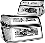 Auto Dynasty 4Pcs Dual LED DRL Headlights Assembly and Bumper Lamps Compatible with Chevy Colorado GMC Canyon Isuzu I-Series 04-12, Chrome Housing Clear Corner