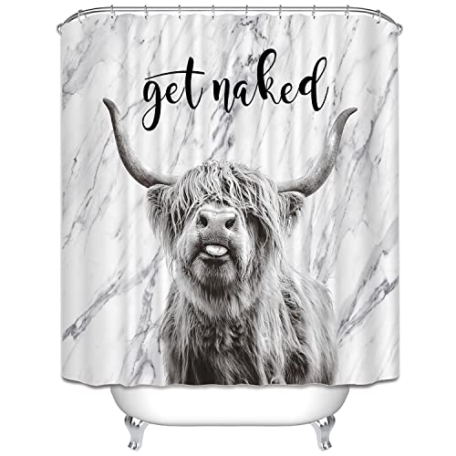 Get Naked Shower Curtain, Cow Shower Curtain, Bathroom Shower Curtain Sets