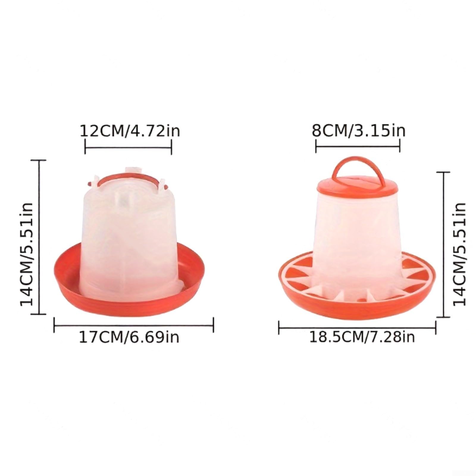 Abbeveratoio automatico per pollame e mangiatoia in plastica, per polli, anatre, oche, facile ricarica, colore bianco, 2 pezzi (1 L)