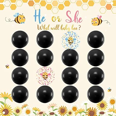 BLOOMWIN Bee Gender Reveal Games - Bee Themed Gender Reveal Ideas - Gender Reveal Darts and Balloons Board Game - What will it Bee Baby Gender Reveal Party Decorations Cover