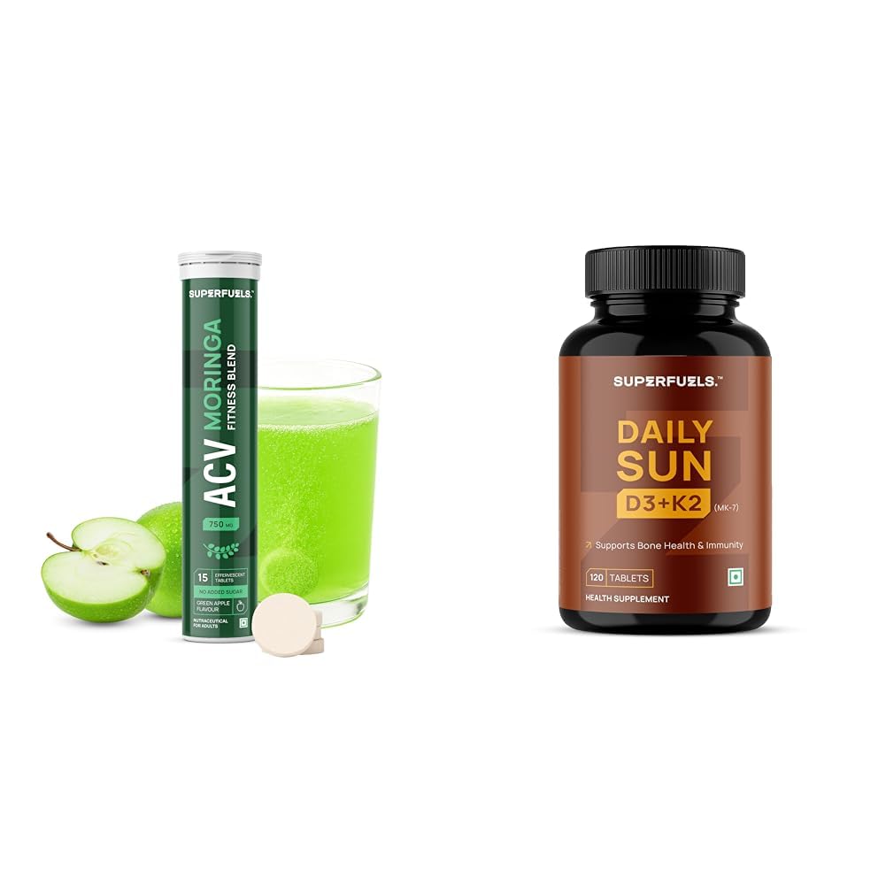 ACV Moringa for Weight Loss | Apple Cider Vinegar Tablets Effervescent | Fat Burners f | SUPERFUELS. DAILY SUN Vitamin D3 K2 Supplement | Vitamin D Supplement with Vitamin K2 Mk7 | Suppor-image-21