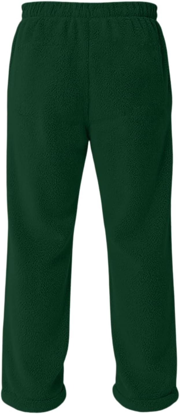 WENKOMG1 Men's Pajama Bottoms, Cozy Fleece Lounge Sleep Pants with Elastic Waist and Pockets Warm Sleepwear, S-3XL