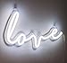 Amped & Co Love LED Neon Light, Wall Hanging Room Decor, White, 18x9 inches, 6.7 ft Clear Cord With OnOff Switch