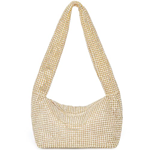 Image of BBTT.ful Rhinestone Evening Handbags Sparkling Crystal Purse Daily Casual Shoulder Bag