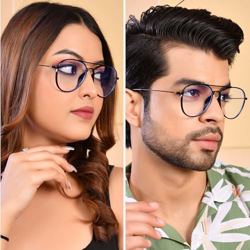 ROYAL SON Unisex Aviator Blue Ray Cut Ultralight Spectacle Frames - Fragile - Image 4