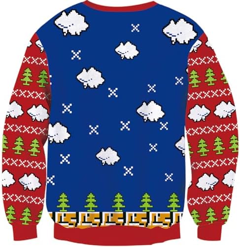 Loveternal gebreide kersttrui voor dames, warm, met sneeuwvlokken en herten, grappige lelijk kerstpullover met ronde hals, L