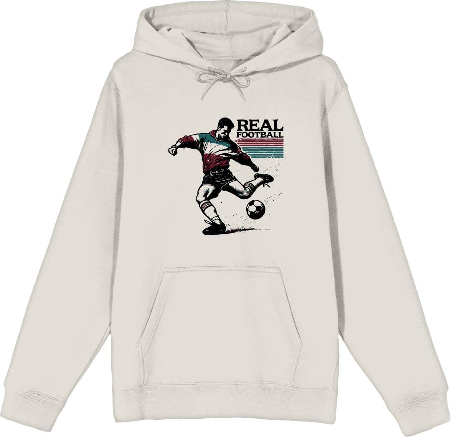 Bioworld Real Football Sports Back to School Adult Sand Long Sleeve Hoodie-XL
