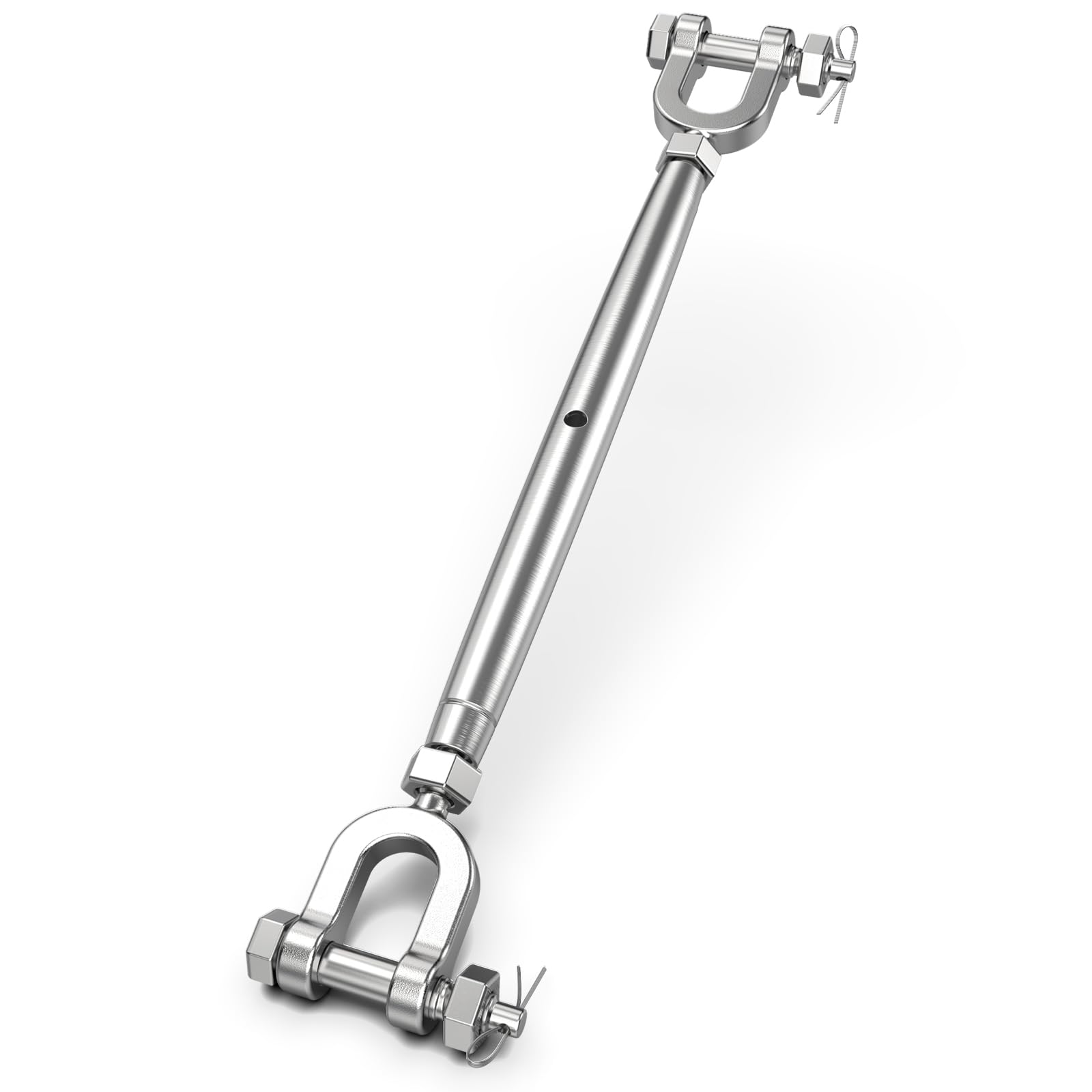 Tenditore da 1/2" (M12) in acciaio inossidabile 304 per cavi, design a corpo chiuso, limite di carico di lavoro di 1995,8 kg, tendicavo resistente per hardware per vele ombreggianti, zipline