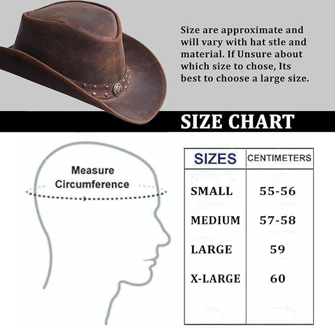 Leather Cowboy Hat for Men Women Lightweight Handcrafted Western Shapeable Wide Brim | Western Hats for Men - Image 4