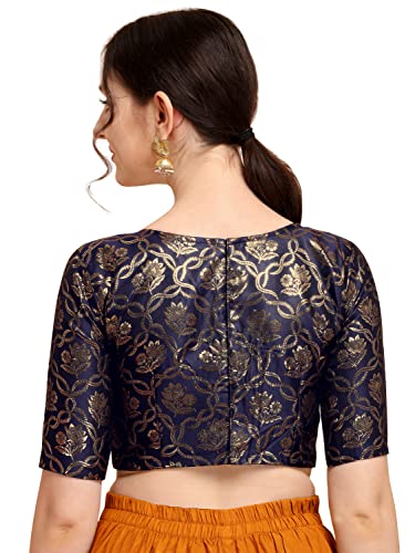 Image of OOMPH! Women's Art Silk Floral Half Sleeve Fitted Blouse