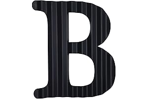 13.7" Black Corrugated Metal Letter B for Wall Decor