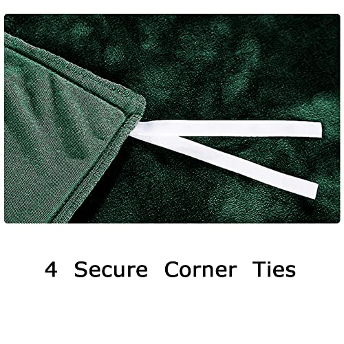 Michorinee Crushed Velvet Dark Green Double Duvet Cover Set Luxury Super Warm Winter Green Velvet Bedding Set Comforter Cover Zipper Closure with 2 Pillow Cases 50x75 cm - Image 6