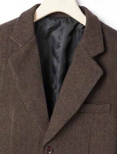 VENNYNG Boys Blazer Retro Herringbone Sport Coat with Elbow Path Formal Tweed Jacket for Kids Classic2