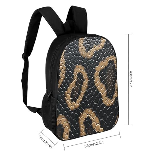 Snake Pattern Backpack Simple Leisure Travel Backpack Outgoing Daypack 17 Inch2