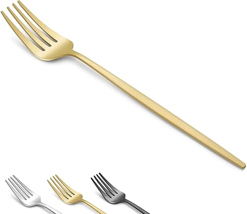 Miniatura 8 de Pleafind 36 tenedores plateados para cena, cubiertos de 8.4 pulgadas, tenedores de acero inoxidable, tenedores de cubiertos, tenedores de metal